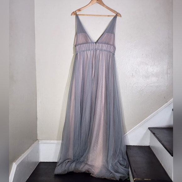 W.too Gray and Pink Evening Gown - Picture 3 of 5
